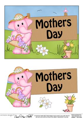 5x7 Lola Elephant Mothers Day 3D Step by Step Decoupage