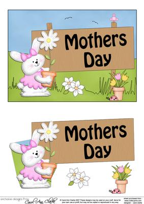 5x7 Little Bunny Mothers Day 3D Step by Step Decoupage