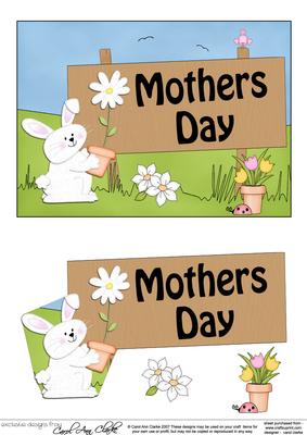 5x7 Little Bunny Mothers Day 3D Step by Step Decoupage