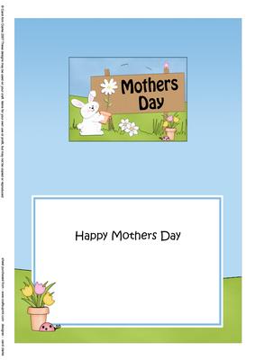 5x7 Little Bunny Mothers Day Matching Insert