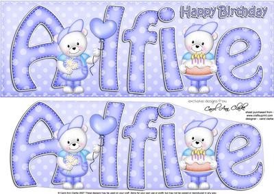 Large Dl Birthday Alfie Teddies Quick Card N 3D Decoupage