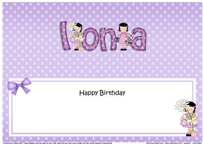 Girlz Birthday Iona Large Dl Matching Large Dl Insert