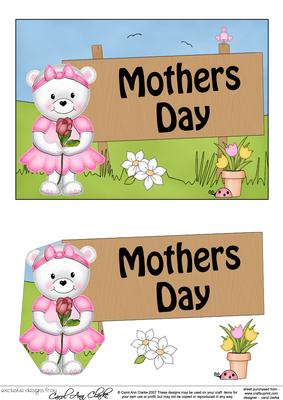 5x7 Teddy Tess Mothers Day 3D Step by Step Decoupage