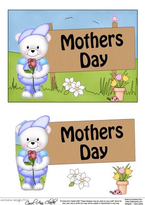5x7 Teddy Ed Mothers Day 3D Step by Step Decoupage