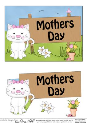 5x7 Cute Cat Mothers Day 3D Step by Step Decoupage