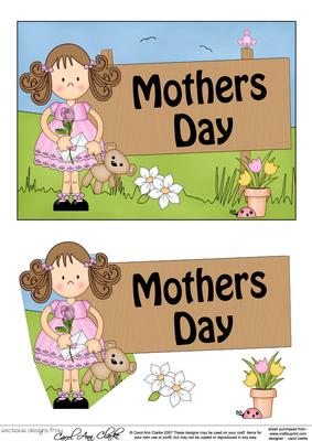 5x7 Girlz Zoe Mothers Day 3D Step by Step Decoupage