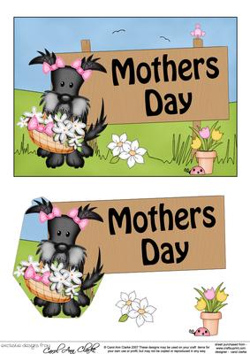 5x7 Maisie Scottie Dog Mothers Day 3D Step by Step Decoupage