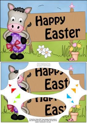 A5 Gigi Horse Easter Scallop Corners & Pyramage
