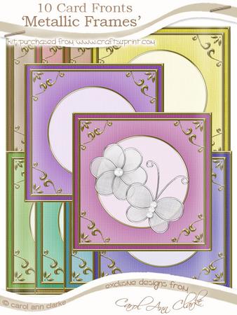 Shabby Summertime Square 'gold Metallic Frame' Card Fronts Kit