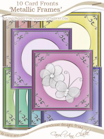 Shabby Summertime Square 'silver Metallic Frame' Card Fronts Kit