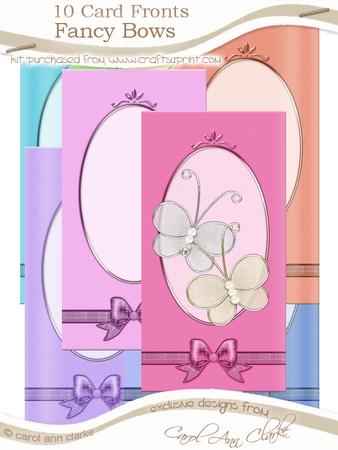 Summer Mists Dl Fancy Bows Card Fronts Kit
