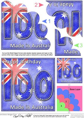 Flying the Flag Aus 100th Birthday Shell Edged Stacker