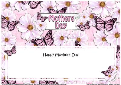 Mothers Day Floral Butterflies Large Dl Insert