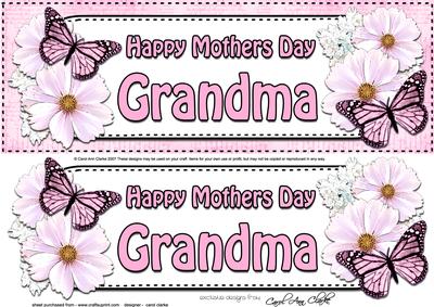 Large Dl Mothers Day Grandma Floral Butterflies 3D Decoupage