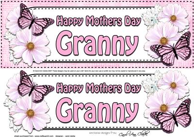 Large Dl Mothers Day Granny Floral Butterflies 3D Decoupage