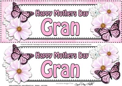Large Dl Mothers Day Gran Floral Butterflies 3D Decoupage