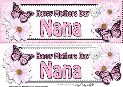 Large Dl Mothers Day Nana Floral Butterflies 3D Decoupage