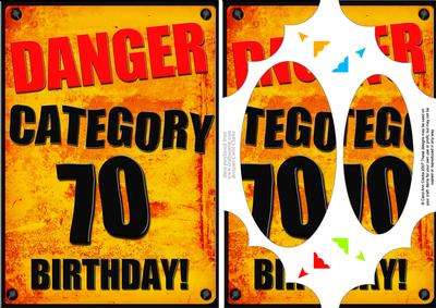 A5 Fun Novelty 70th Birthday Scallop Corners and Pyramage