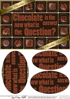 A5 Chocolate Greetings Oval Pyramage Topper