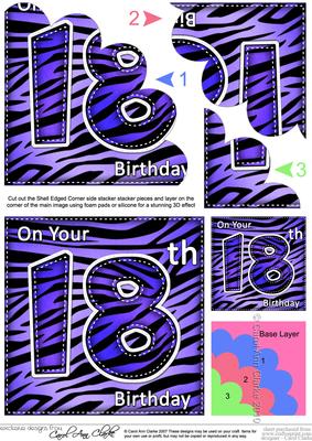 Fun Zebra Striped 18th Birthday Shell Edged Stacker