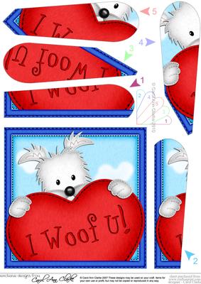 Westie Dog's Heart Fan Pyramage Topper
