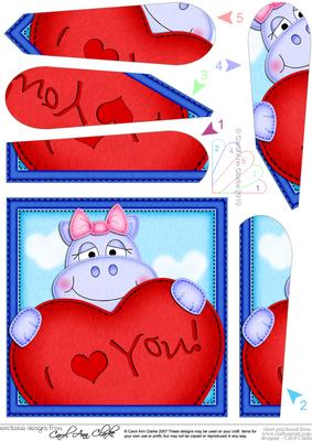 Hilda Hippo's Heart Fan Pyramage Topper