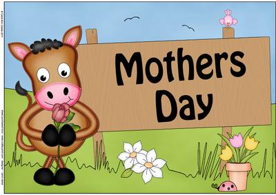 A4 Gigi Horse Mothers Day Card Topper