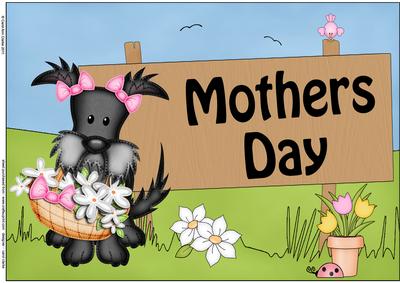 A4 Maisie Scottie Dog Mothers Day Card Topper