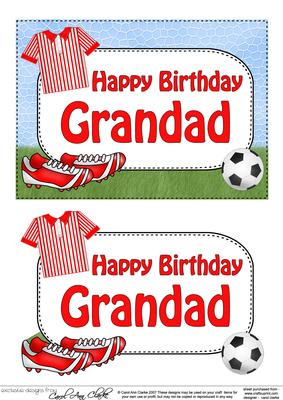 5x7 Birthday Grandad Football 3D Step by Step Decoupage