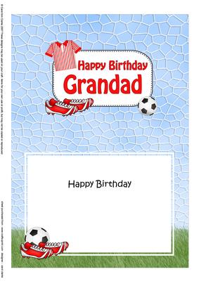 5x7 Birthday Grandad Football Matching Insert