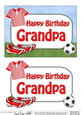 5x7 Birthday Grandpa Football 3D Step by Step Decoupage