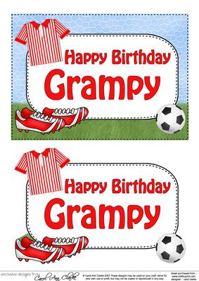 5x7 Birthday Grampy Football 3D Step by Step Decoupage