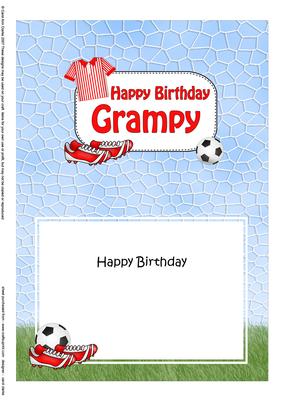 5x7 Birthday Grampy Football Matching Insert