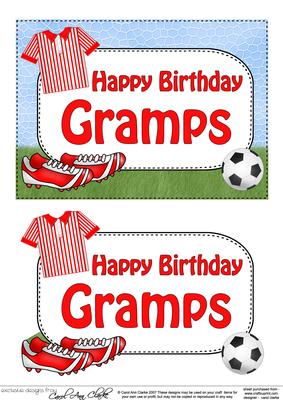 5x7 Birthday Gramps Football 3D Step by Step Decoupage