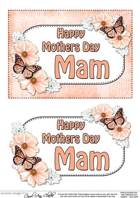 5x7 Mothers Day Mam Flowers & Butterflies 3D Decoupage