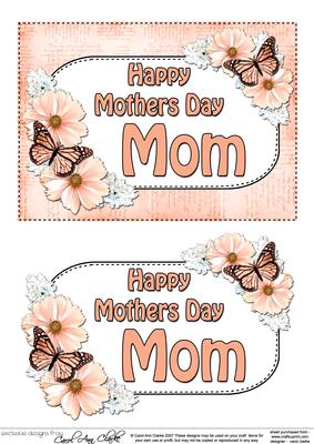 5x7 Mothers Day Mom Flowers & Butterflies 3D Decoupage