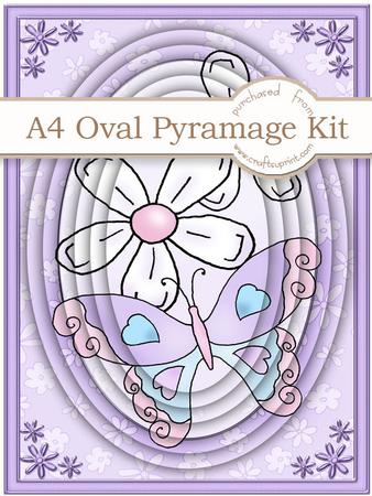 A4 Fluttery Butterfly in Lilac Pyramage Kit