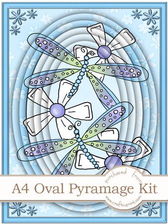 A4 Dreamy Dragonflies in Cyan Pyramage Kit