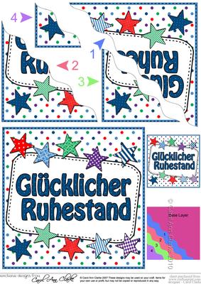 German Retirement Stars Wavy Corner Stacker