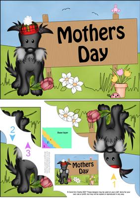 5x7 Hamish Scottie Dog Mothers Day Scallop Corner