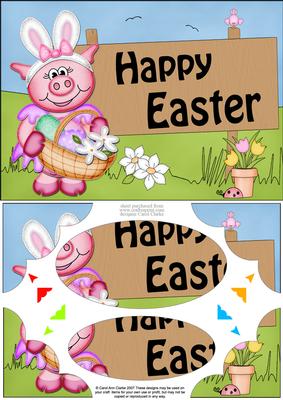 A5 Zoe Piggy Easter Scallop Corners & Pyramage