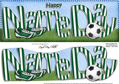 Large Dl Happy Name Day Football 3D Decoupage