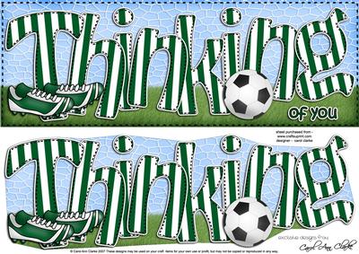 Large Dl Thinking of You Football 3D Decoupage