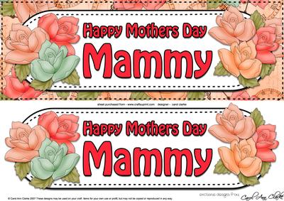 Large Dl Mothers Day Mammy Roses Card & 3D Decoupage