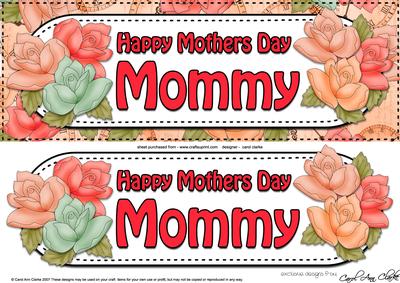 Large Dl Mothers Day Mommy Roses Card & 3D Decoupage