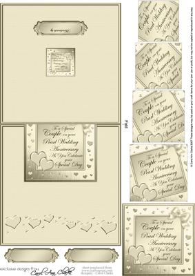 Pearl Wedding Anniversary No-hole Over the Edge Card