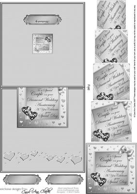 Diamond Wedding Anniversary No-hole Over the Edge Card