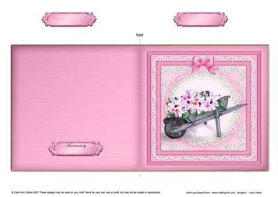 Flower Filled Wheelbarrow Cut and Fold Card