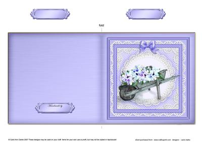 Flower Filled Wheelbarrow Cut and Fold Card