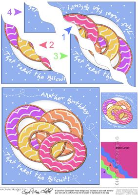 Party Rings Birthday Biscuit Wavy Corner Side Stacker Topper